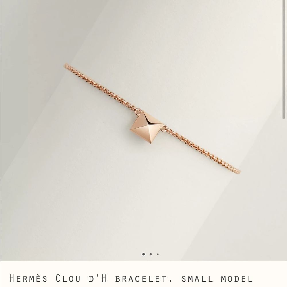 Hermès Clou d'H Bracelet in Rose Gold Sz 16